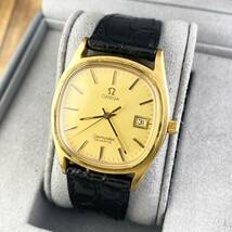 【1円〜】OMEGA オメガ 腕時計 メンズ SEAMASTER シーマスター ゴールド文字盤 スクエア アンティーク デイト 訳あり 可動品_画像2