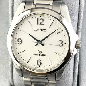 【1円〜】Grand Sieko グランドセイコー GS 腕時計 メンズ 8J55-0010 ホワイト文字盤 ラウンドフェイス 訳有 可動品