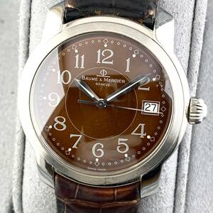 【1円〜】BAUME&MERCIER ボーム&メルシエ 腕時計 メンズ MV045214 ケープランド ブラウン系文字盤 ラウンドフェイス デイト 正規品