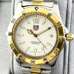 【1円箱付】TAG HEUER タグ ホイヤー 腕時計 メンズ WK1120 ホワイト文字盤 ゴールド プロフェッショナル デイト 可動品