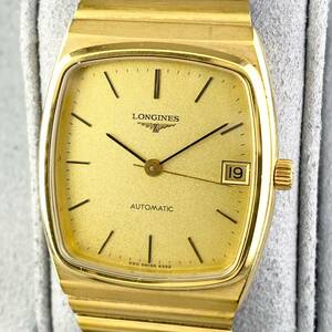 【1円〜】LONGINES ロンジン 腕時計 メンズ AT 自動巻 ゴールド文字盤 ブレスウォッチ デイト 可動品