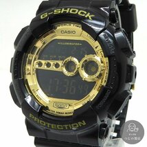 1円～ CASIO カシオ G-SHOCK Gショック GD-100GB メンズ ウォッチ ブラック×ゴールド ◆送料600円(近畿)～◆～2/23(金)終了 質屋-9361_画像1