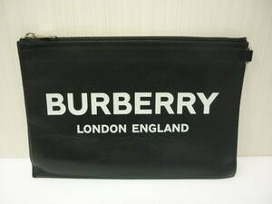 BURBERRY バーバリー ロゴ クラッチバッグ セカンドバッグ ブラック 黒 