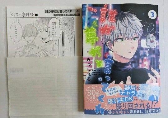 新品未読品　誰か夢だと言ってくれ　3　みっしぇる アニメイト特典リーフレット