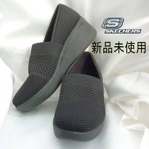  new goods unused * free shipping 25.5cm(25cm corresponding ) Skechers SKECHERS PIER-LITE / slip-on shoes / Wedge heel / black * black 