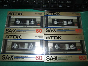  TDK SA-X 60 ハイポジション TYPEII ・カセットテープ ４本セット 　未開封新品