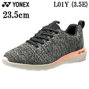 L01Y グレー 23.5cm ヨネックス YONEX パワークッション ウォーキングシューズ レディース 靴 3.5E ファスナー付き 軽量 スニーカー