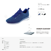 M01Y ネイビーブルー 24.5cm ヨネックス YONEX パワークッション ウォーキングシューズ メンズ 3.5E ファスナー付き 軽量 スニーカー_画像7