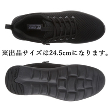 M01Y ブラック/ブラック 24.5cm ヨネックス YONEX パワークッション ウォーキングシューズ メンズ 3.5E ファスナー付き 軽量 スニーカー_画像3