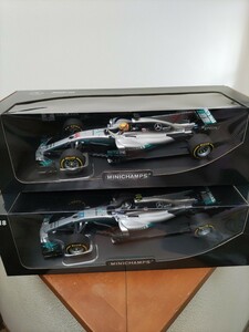 ☆新品美品！ PMA 1/18 メルセデス AMG ペトロナス F1 W08 2017 #44 L.ハミルトン & #77 V.ボッタス 2台セット！ ☆