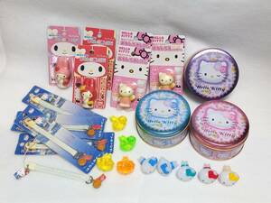 【おまとめ品】中古未使用品 ハローキティ／MY MELODY おもしろ消しゴム・はろぅきてぃストラップ・空き缶・置小物