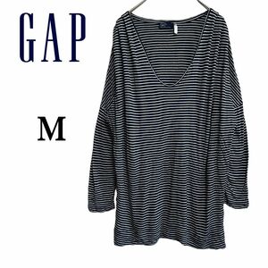 GAP　ギャップ　ボーダー　薄手　カットソー　ロンT　長袖　Mサイズ　a227