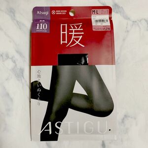 ATSUGI アスティーグ 発熱タイツ ブラック 110デニール M-L