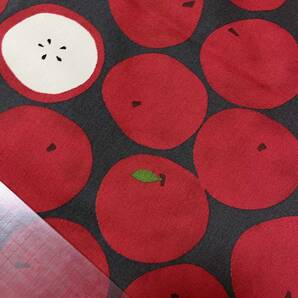 リンゴ柄50c弱オックス生地はぎれ布りんごアップル★赤ドット水玉フルーツ北欧風の画像8