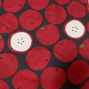 リンゴ柄50c弱オックス生地はぎれ布りんごアップル★赤ドット水玉フルーツ北欧風の画像10