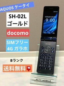 SH-02L☆ SIMフリー ドコモ ブラック 4G対応 オールリセット済☆ 格安SIM対応 ガラケー シャープ 【送料無料】ポスト投函