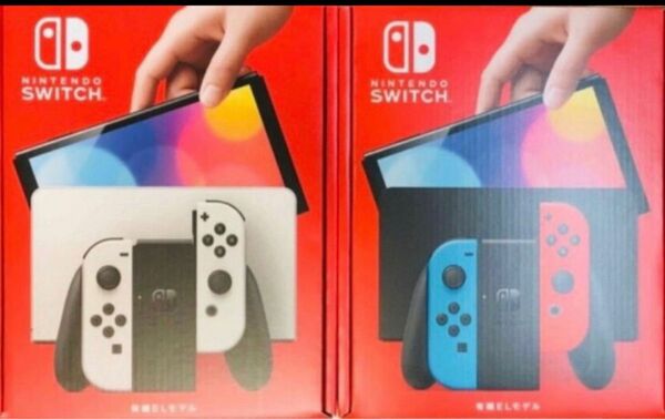 Nintendo Switch 有機ELモデル　2台セット　ホワイト　ネオンレッド　ブルー