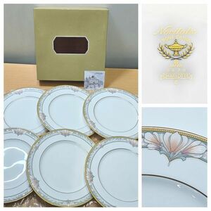 2-16-80　Noritake ノリタケ シャーロット　CHARLOTTE　直径23cm　ディナープレート 6枚セット★ミート皿　未使用品