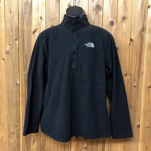 THE NORTH FACE /ノースフェイス /メンズL 長袖 ハーフジップ フリース トップス Black ロゴ刺繍 カジュアル アウトドア キャンプ USA古着