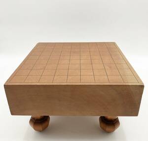 7700402-7【碁盤】 囲碁盤 囲碁 将棋盤 両面 卓上 木製 詳細不明 趣味 道具 脚付き　へそあり