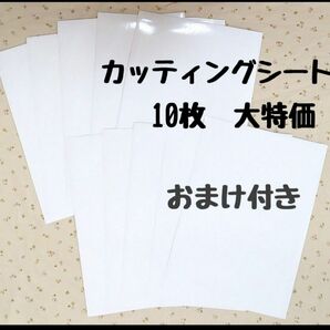 カッティングシート 大特価 白つや 10枚　新品　おまけ付き　長期屋外用　ステッカー　デカール　看板　DIY