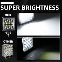 LEDワークライト 最新型 2個 バックランプ 作業灯 補助灯 投光器 12v 24v フォグランプ トラック ダンプ トレーラー クレーン SUV ジープ_画像3