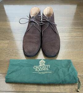 CROCKETT&JONES(クロケット＆ジョーンズ)8.5E 【CHERTSEY】スエード BEAMS f pt01 jm weston 濃茶 スエード チャッカブーツ 