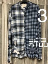 3 新品 GREG LAUREN グレッグローレン 50/50 COWBOY FLANNEL STUDIO SHIRT 再構築 リメイク チェック ネルシャツ ラルフローレン キムタク_画像1