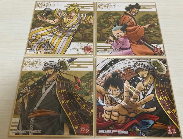 色紙　ロー　ルフィ　サンジ　モモの助　錦えもん　ワンピース　ONE PIECE 