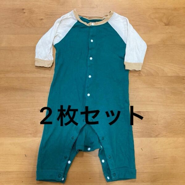 ユニクロ　ロンパース　70 ベビー服 長袖　2枚セット　お得