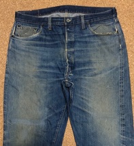 60S LEVIS リーバイス501 BIGE 足長R レア刻印2！色落ち＆アタリ抜群！！実寸約W37インチ リペア済み【他にもヴィンテージ出品中！】_画像1