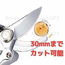 剪定ばさみ バサミ 園芸 30mm 花切りハサミ 庭 剪定鋏 ガーデン 枝切 金 軽量_画像7