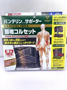 サ） [未使用] [未開封] バンテリン サポーター 腰用 腰椎コルセット 強力固定タイプ L 大きめ 80～100ｃｍ ブラック 興和