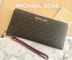 ★限定セール★MICHAEL KORS マイケルコース　長財布　ブラウン/レッド　新品