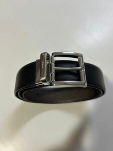 【難有り】プラダ PRADA メンズ リバーシブルベルト バックルのみ使用可能 茶 黒 ビジネス 本革