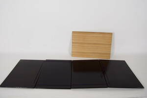 木製　　溜塗　　器据　　桐　和敬板セット　野点　　茶道具　　24　　129－35　　