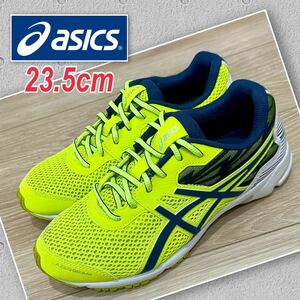 asicsアシックス ランニング シューズ イエロー 23.5cm 着用数回 底減り無し レディース トレーニングシューズ ジムシューズ 美品