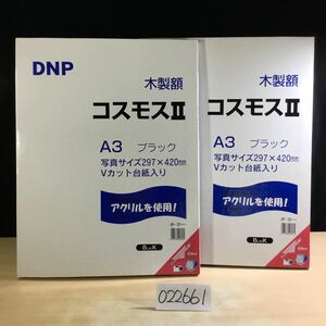 (022661F) DNP 木製額 コスモスⅡ 2点セット A3 ブラック 写真サイズ 軽くて割れにくいアクリル(1.5mm) 額 写真展示 中古品