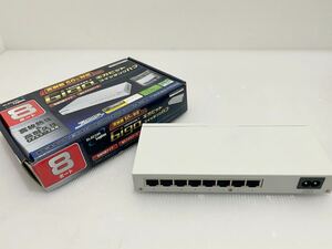 D(0229x1) ELECOM エレコム ギガビット スイッチングハブ 8ポート LAN-GSW08P Gigabit 白 LAN マグネット ★通電OK ★商品説明必読