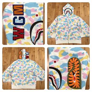 New multi camo シャーク パーカー Lサイズ cotton candy camo shark full zip hoodie エイプ ベイプ アベイシングエイプ マルチカモ z5446