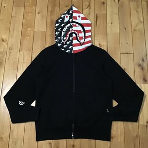 星条旗 シャーク パーカー Lサイズ American shark full zip hoodie a bathing ape BAPE sta USA エイプ ベイプ アベイシングエイプ z0184