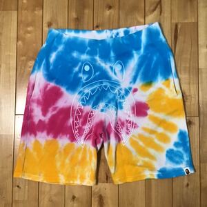 タイダイ シャーク スウェット ハーフパンツ Lサイズ a bathing ape BAPE tie dye shark shorts エイプ ベイプ アベイシングエイプ w75