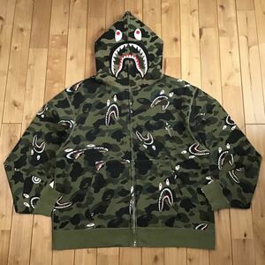 ★3XL★ 1st camo green シャーク パーカー shark full zip hoodie a bathing ape BAPE エイプ ベイプ アベイシングエイプ 迷彩 XXXL z02