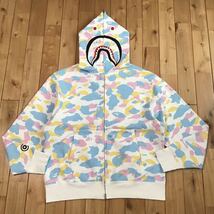 New multi camo シャーク パーカー Lサイズ cotton candy camo shark full zip hoodie エイプ ベイプ アベイシングエイプ マルチカモ z5446_画像2