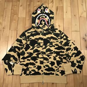 1st camo yellow シャーク パーカー Mサイズ shark full zip hoodie a bathing ape BAPE エイプ ベイプ アベイシングエイプ 迷彩 bdz0