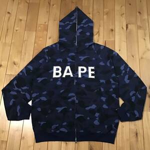 ★XL★ スワロフスキー パーカー Blue camo ラインストーン a bathing ape BAPE full zip hoodie ベイプ エイプ NIGO 迷彩 ptz2