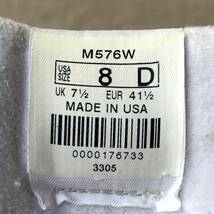 廃番 USA製 NEW BALANCE M576W WHITE US8D 26cm ガラスレザー 美品 中古 ビンテージ 米国製 アメリカ製 白 ホワイト×グレー_画像4