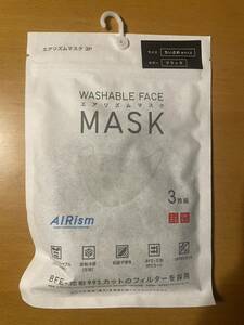 【新品未開封】UNIQLO ユニクロ エアリズムマスク ブラック ちいさめMサイズ マスク1袋 3P 花粉症