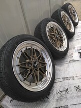 エクイップ03　限定色チタニュウムゴールド165/55R15 ダンロップEC202 中古　タイヤマン限定10台　15インチ　5,5J 4H100 +35_画像1