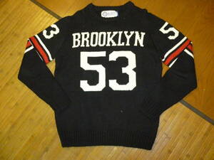 778-112♂：Alcott　アルコット　長袖　クルーネックセーター　BROOKLYN53　ブルックリン　size.M　色.黒　CAPRI S.R.L